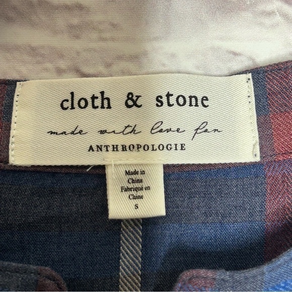 Anthropologie Cloth & Stone Plaid Ruffle T-Shirt Dress - Picture 8 of 12